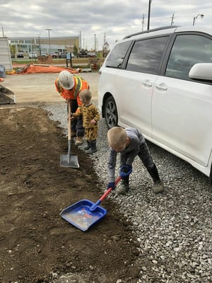 Jen Salvage Kids Helping Workers